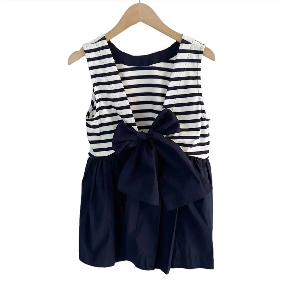 J. Crew Bow Back Tank Top in Navy & White Stripe Size XS